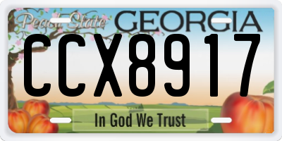 GA license plate CCX8917