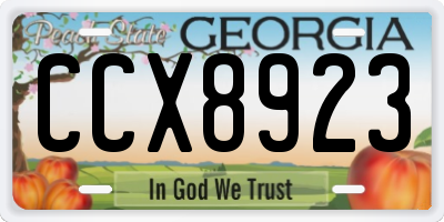 GA license plate CCX8923