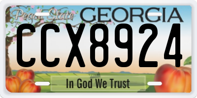 GA license plate CCX8924