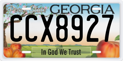 GA license plate CCX8927