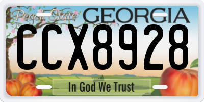 GA license plate CCX8928