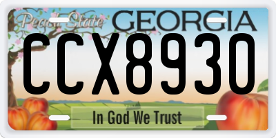 GA license plate CCX8930