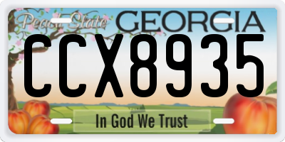 GA license plate CCX8935