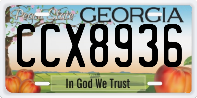 GA license plate CCX8936