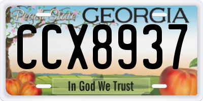 GA license plate CCX8937
