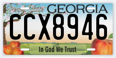GA license plate CCX8946