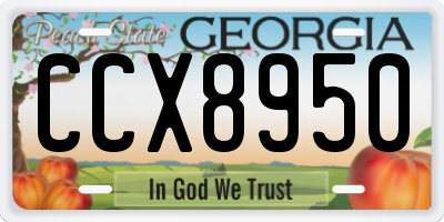 GA license plate CCX8950