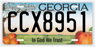 GA license plate CCX8951