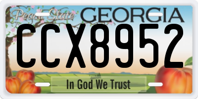 GA license plate CCX8952