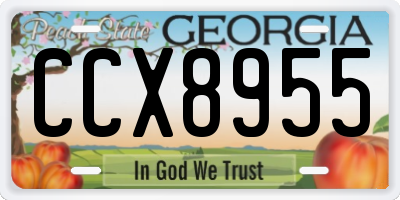 GA license plate CCX8955