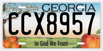 GA license plate CCX8957