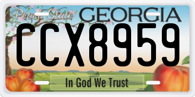 GA license plate CCX8959