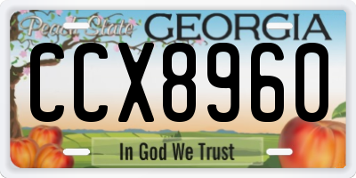 GA license plate CCX8960