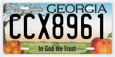 GA license plate CCX8961