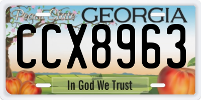 GA license plate CCX8963