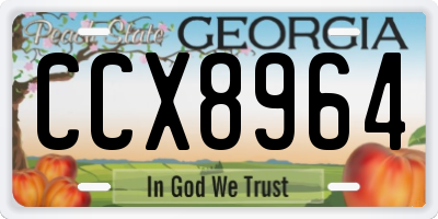 GA license plate CCX8964
