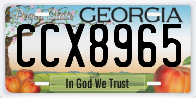 GA license plate CCX8965