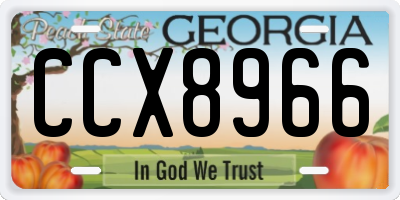 GA license plate CCX8966