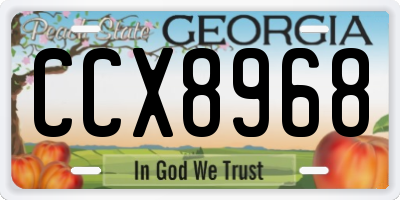 GA license plate CCX8968