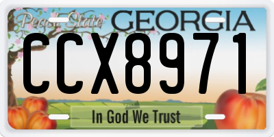 GA license plate CCX8971