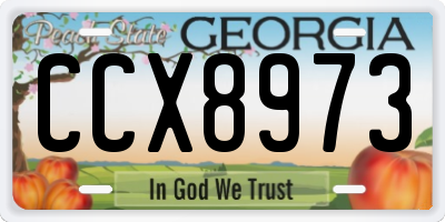 GA license plate CCX8973