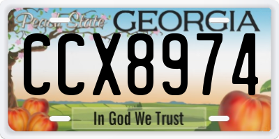 GA license plate CCX8974