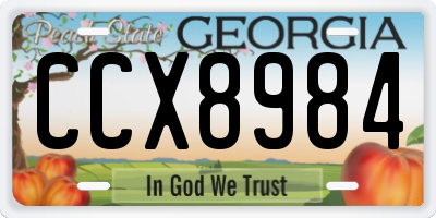 GA license plate CCX8984