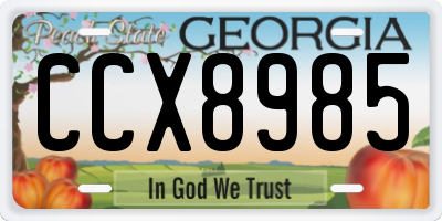 GA license plate CCX8985