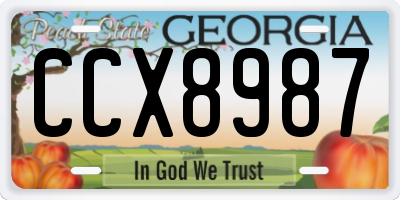 GA license plate CCX8987