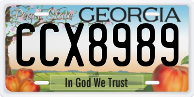 GA license plate CCX8989