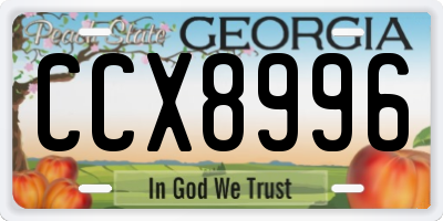 GA license plate CCX8996