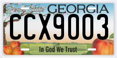 GA license plate CCX9003