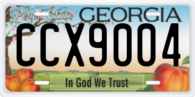 GA license plate CCX9004