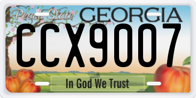 GA license plate CCX9007