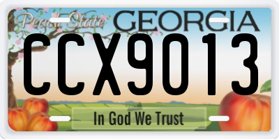 GA license plate CCX9013
