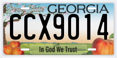 GA license plate CCX9014