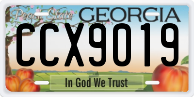 GA license plate CCX9019