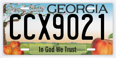 GA license plate CCX9021