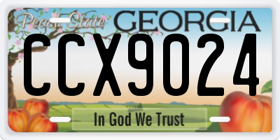 GA license plate CCX9024