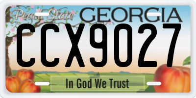 GA license plate CCX9027