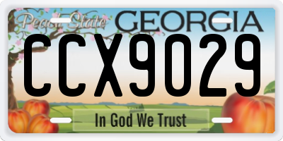 GA license plate CCX9029