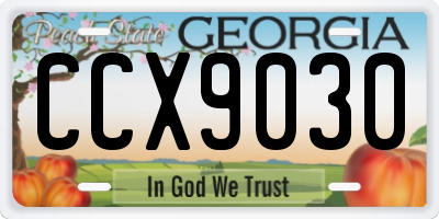 GA license plate CCX9030
