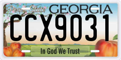 GA license plate CCX9031