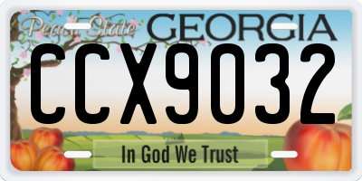GA license plate CCX9032