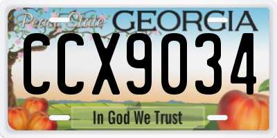 GA license plate CCX9034