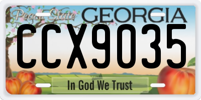 GA license plate CCX9035