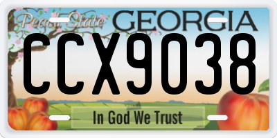 GA license plate CCX9038