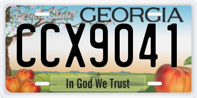 GA license plate CCX9041