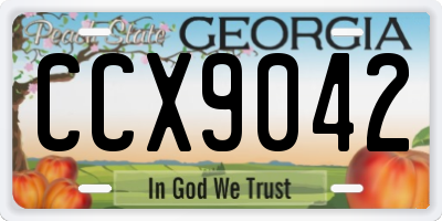 GA license plate CCX9042