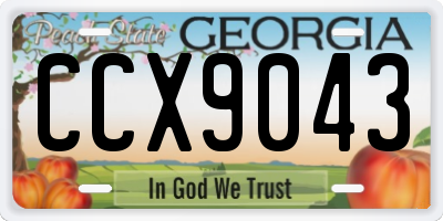GA license plate CCX9043